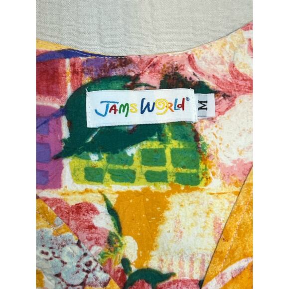 Jams World Dress Fun Floral Print Empire Waist Button Closure Womans Size M‎ - Picture 4 of 7